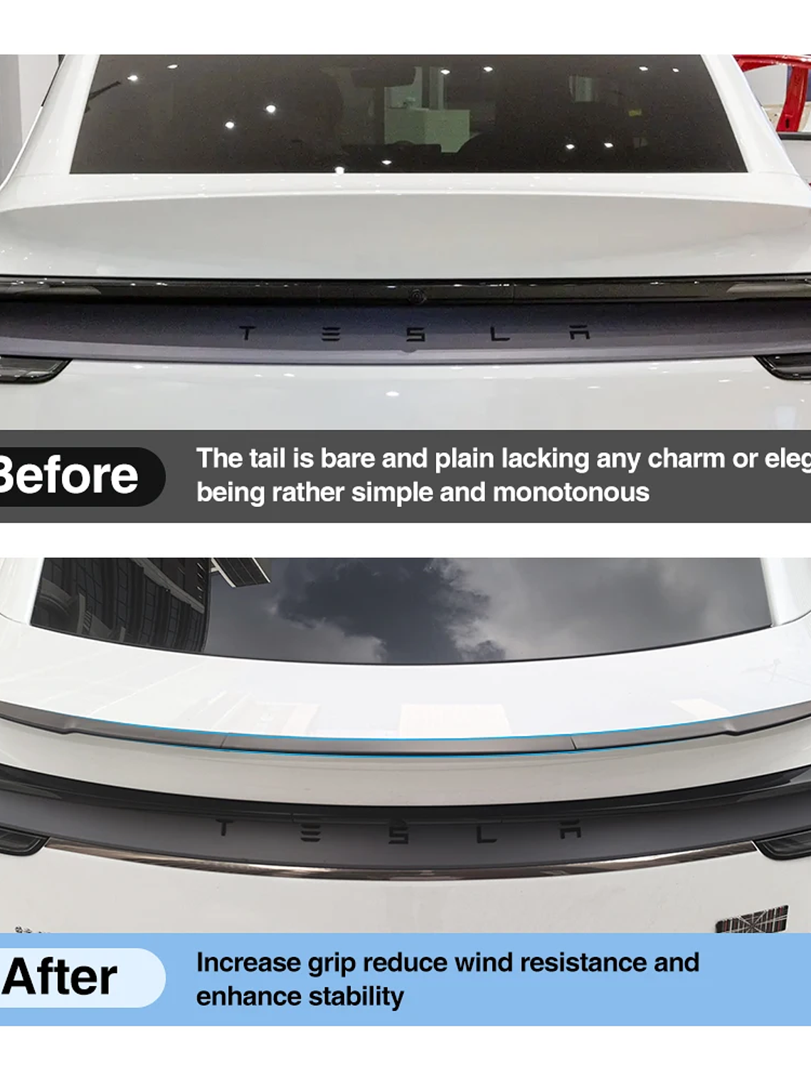 Tesla Model Y Juniper Spoiler Segmented ABS Spoilers Black 3