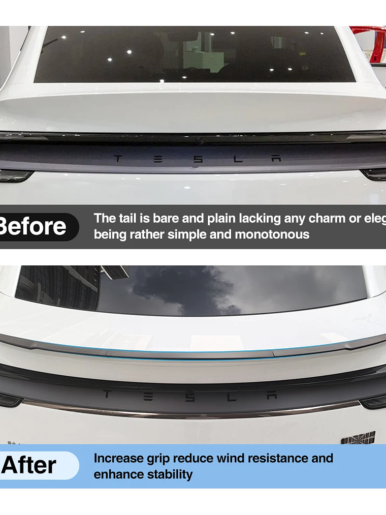 Tesla Model Y Juniper Spoiler Segmented ABS Spoilers Black 3