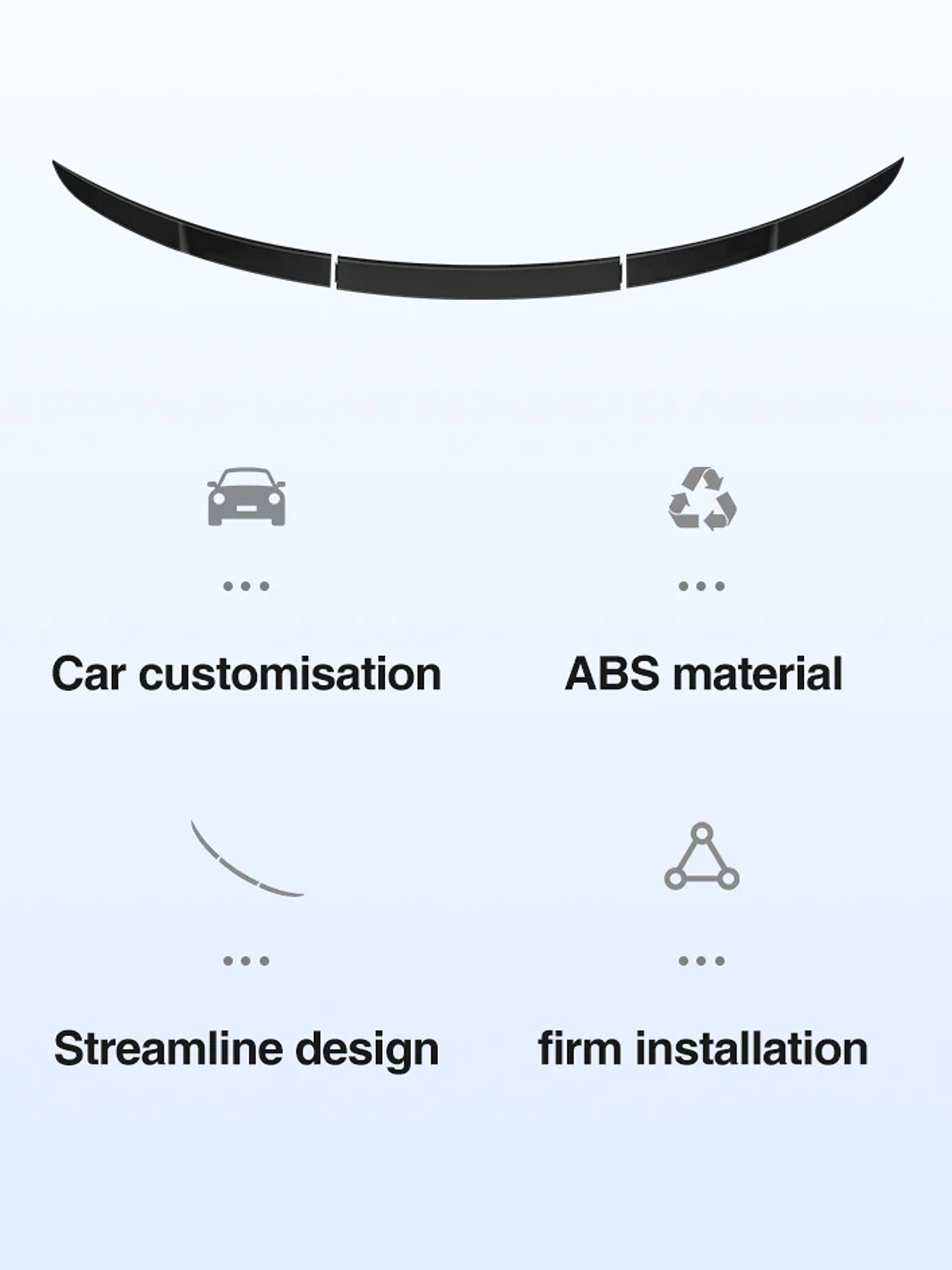 Tesla Model Y Juniper Spoiler Segmented ABS Spoilers Black 10