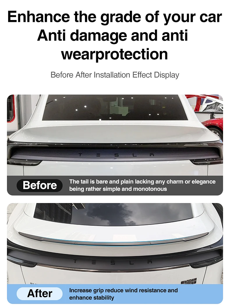 Tesla Model Y Juniper Spoiler Segmented ABS Spoilers Black 11