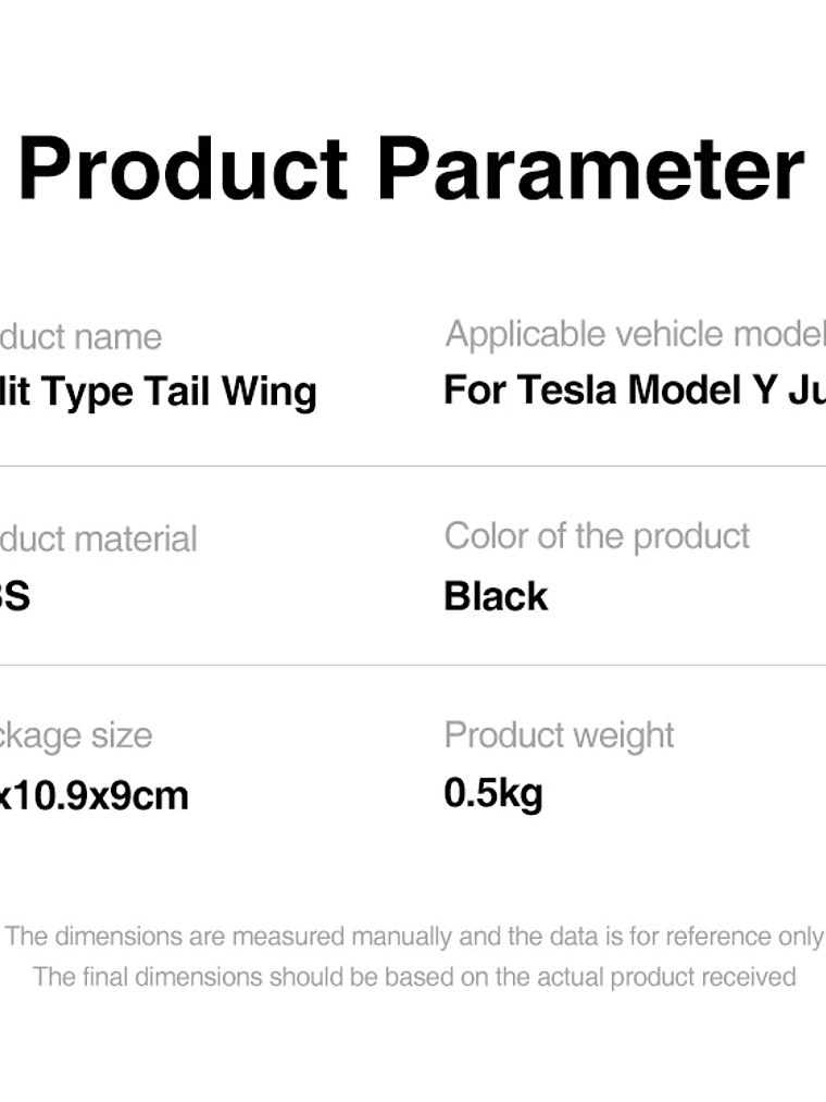 Tesla Model Y Juniper Spoiler Segmented ABS Spoilers Black 16