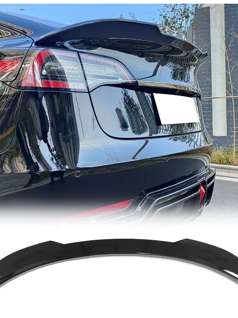Tesla Model 3 Gloss Black ABS Plastic Performance Style Rear Tail Spoiler 1