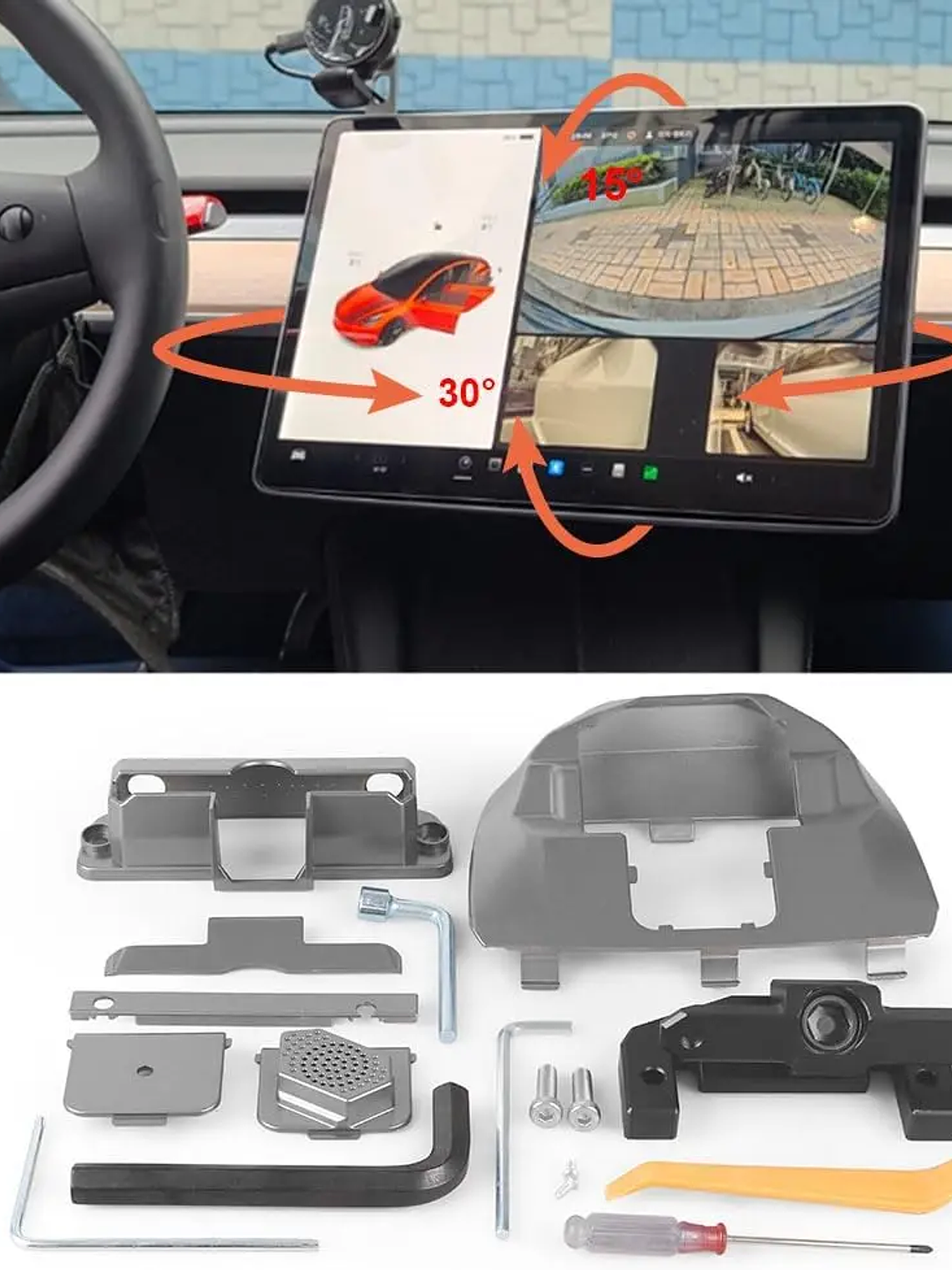 Swivel Mount for Tesla Model 3/Y (2017-2024) - 4-Way Adjustable GPS Display Bracket 1