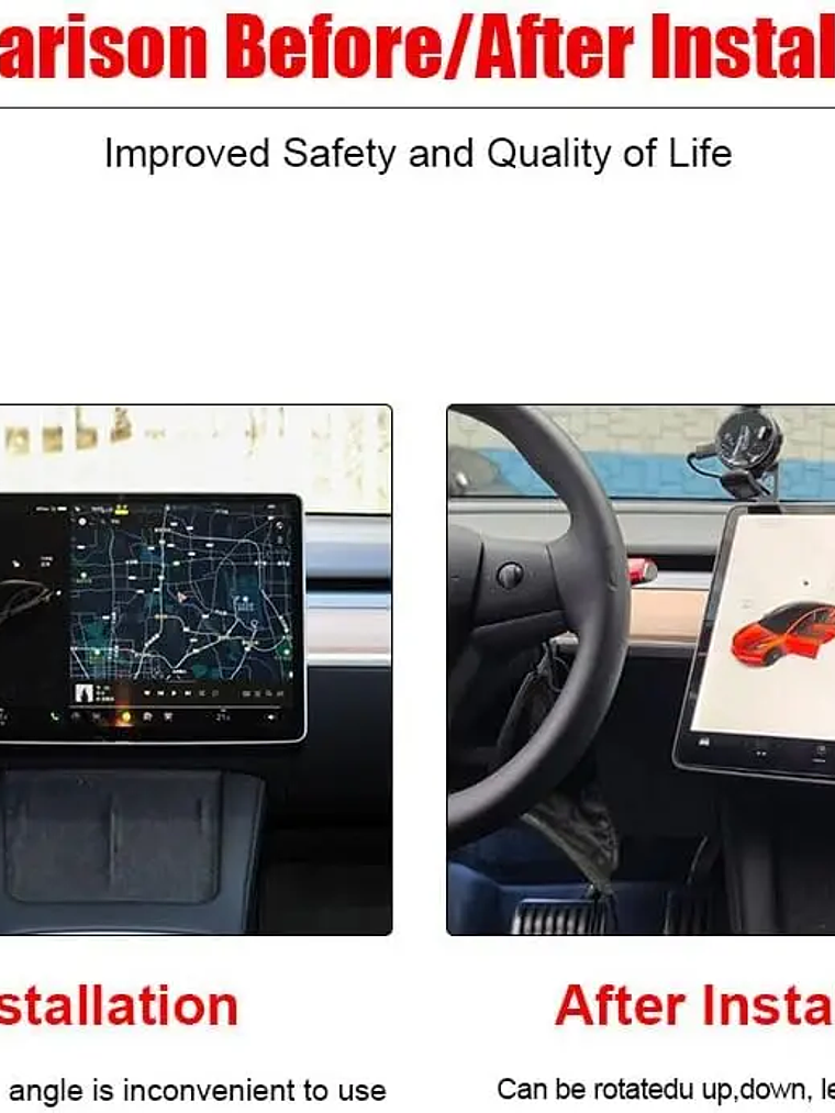 Swivel Mount for Tesla Model 3/Y (2017-2024) - 4-Way Adjustable GPS Display Bracket 3