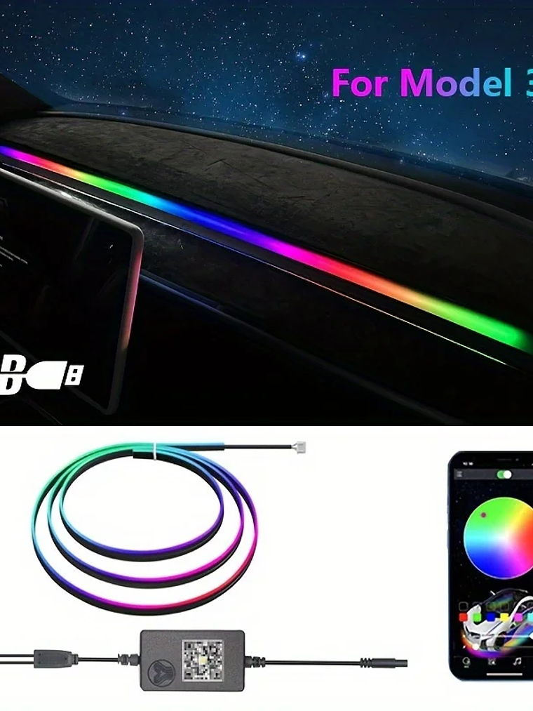 Tesla Model 3 Model Y 2021-2023 LED Atmosphere LED Lights Strip 2