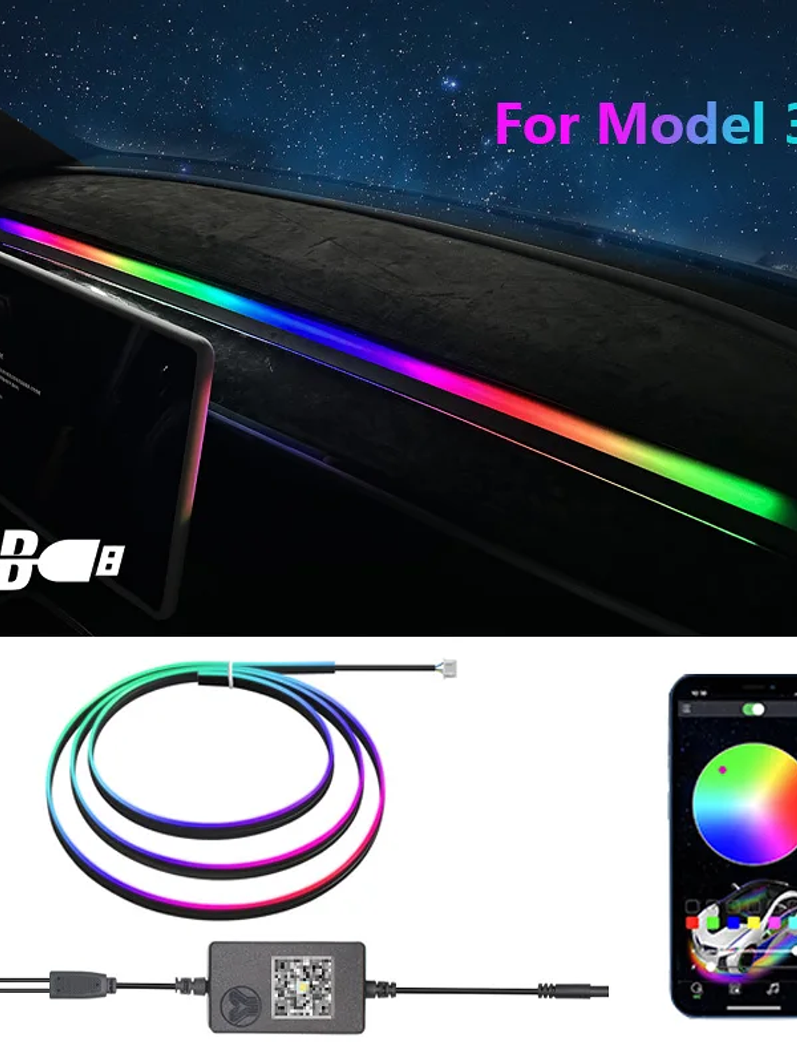 Tesla Model 3 Model Y 2021-2023 LED Atmosphere LED Lights Strip 8