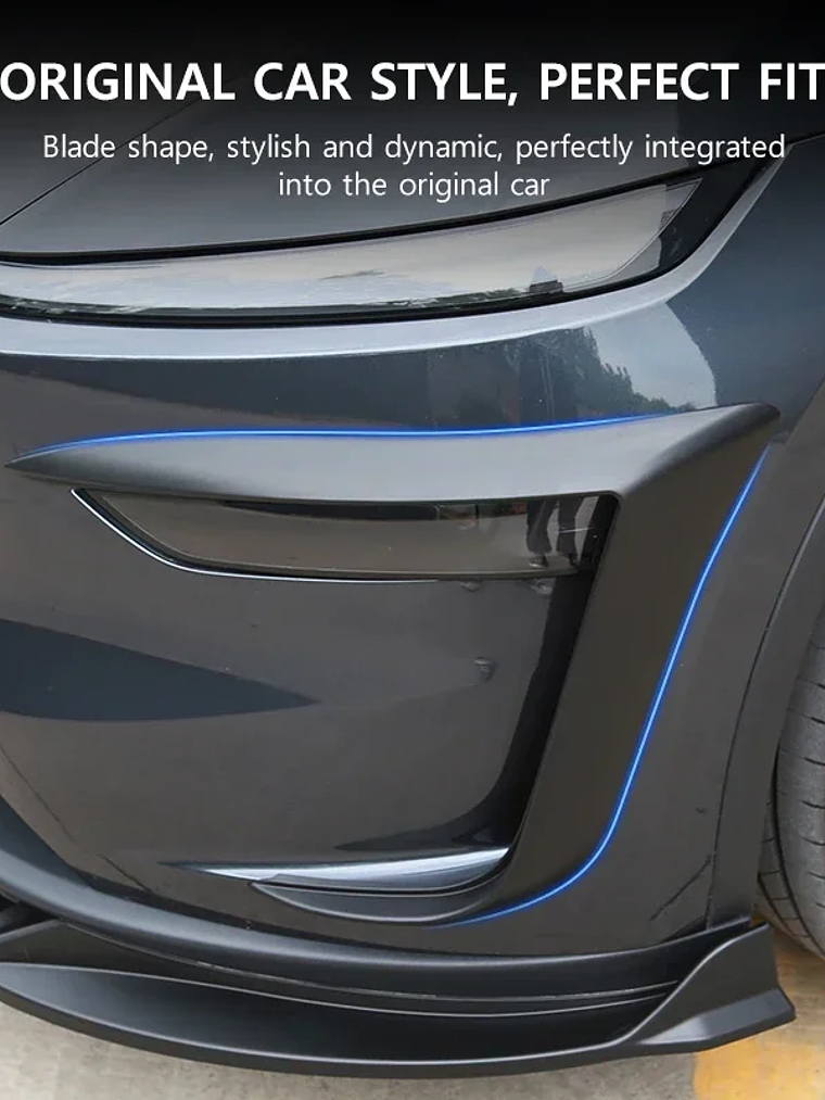 Front Lip Fog Light Wind Blade for Tesla Model Y Juniper 2025 2026 3
