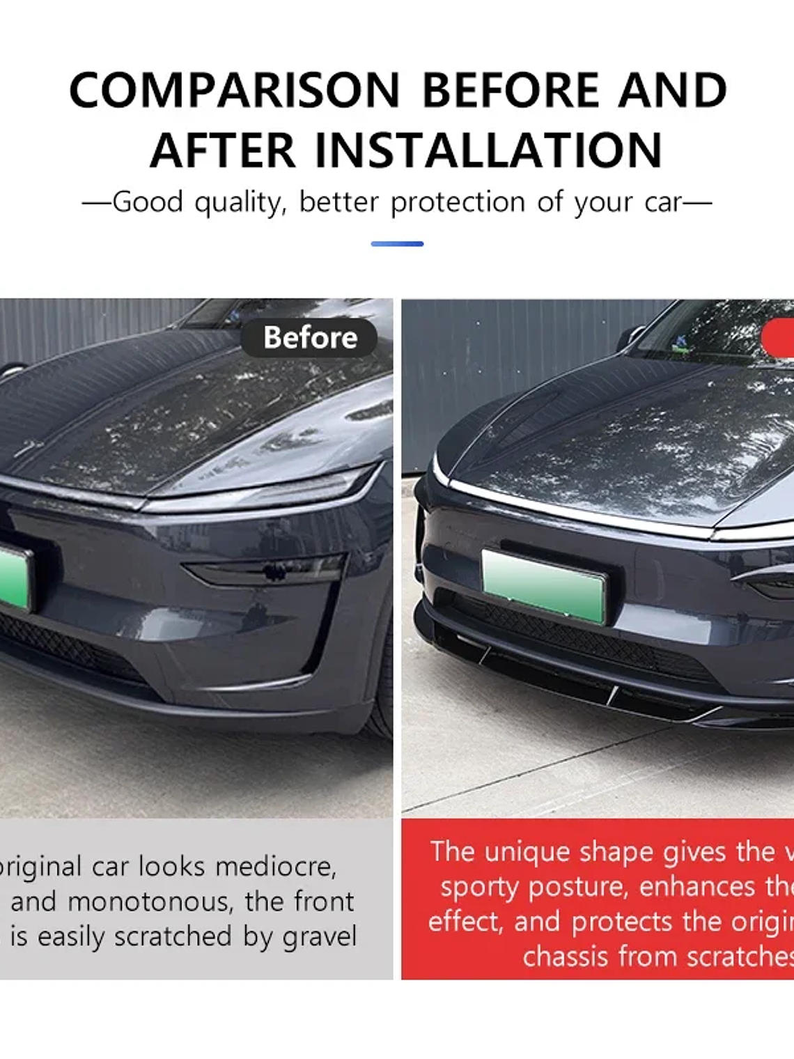 Front Lip Fog Light Wind Blade for Tesla Model Y Juniper 2025 2026 4