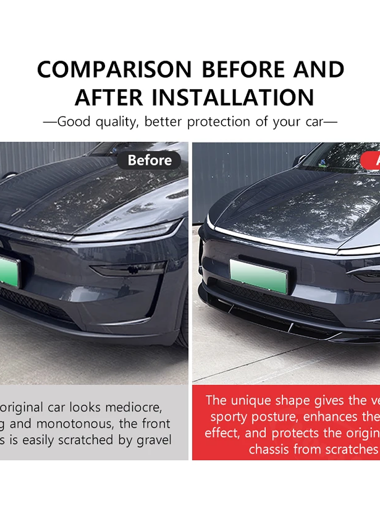 Front Lip Fog Light Wind Blade for Tesla Model Y Juniper 2025 2026 12