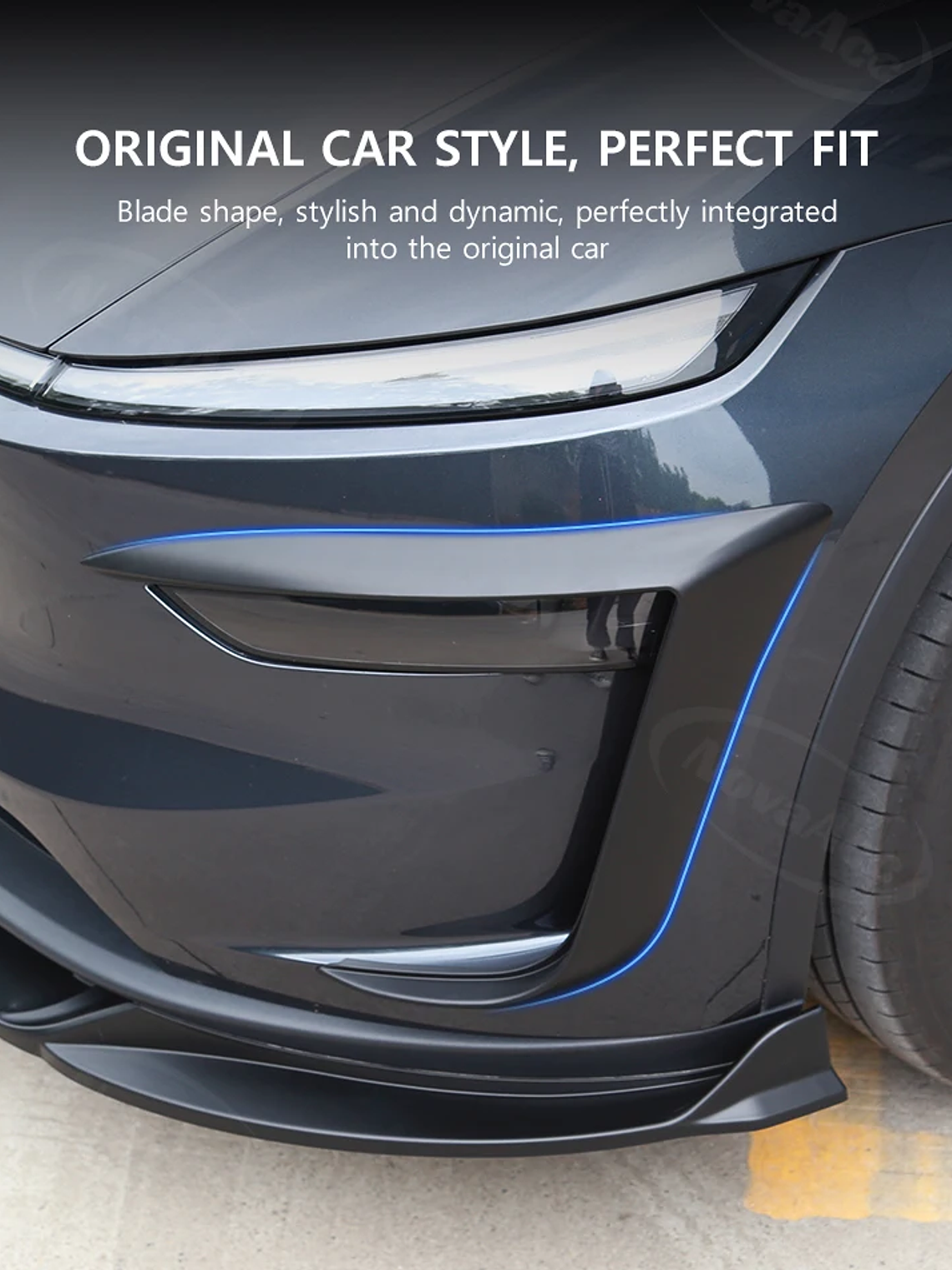 Front Lip Fog Light Wind Blade for Tesla Model Y Juniper 2025 2026 19