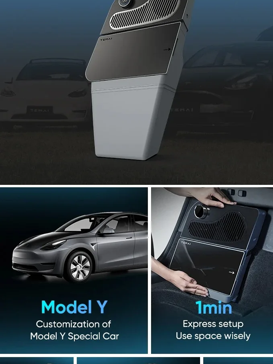 Tesla Model Y & Highland 16L Car Fridge, Portable Compressor Freezer  8