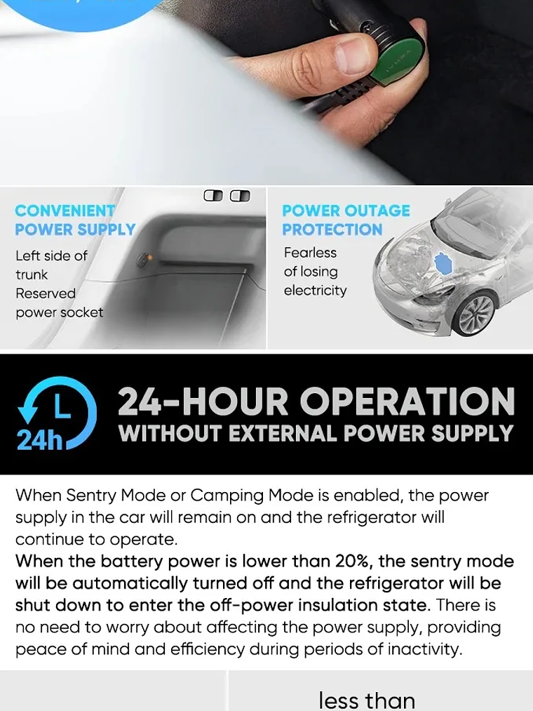 Tesla Model Y & Highland 16L Car Fridge, Portable Compressor Freezer  10