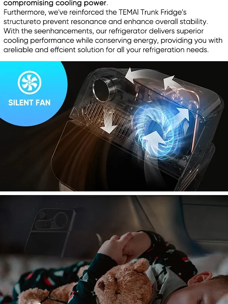 Tesla Model Y & Highland 16L Car Fridge, Portable Compressor Freezer  12