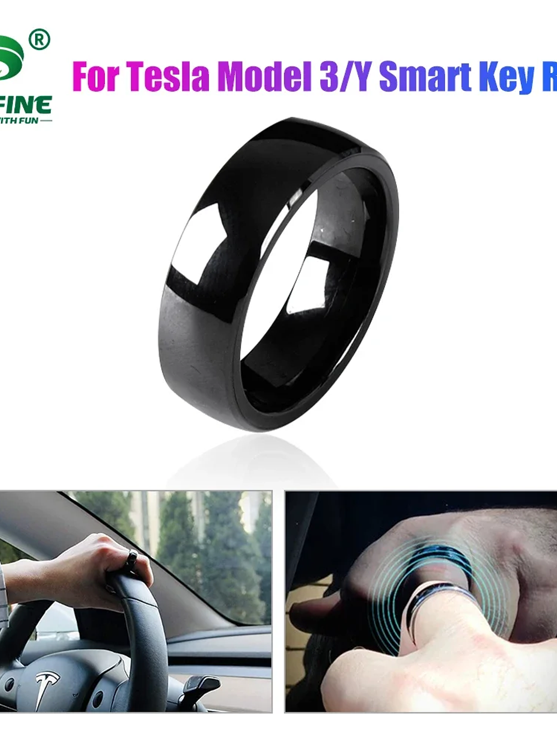 Tesla Model 3 Model Y Smart Key Ring  2