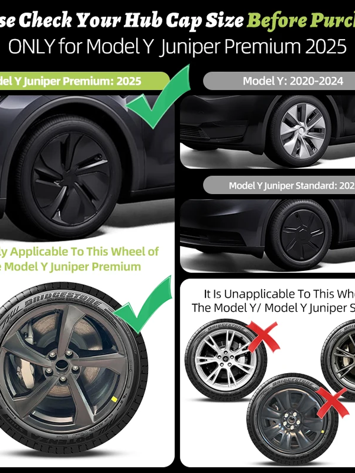 4PCS Wheel Cover for Tesla Model Y Juniper 2025-2026 19 Inch 3