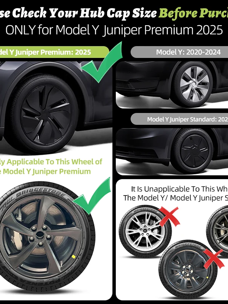 4PCS Wheel Cover for Tesla Model Y Juniper 2025-2026 19 Inch 3