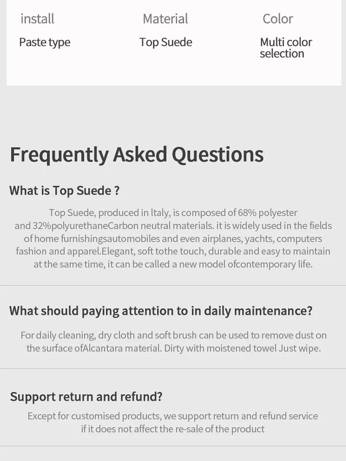 Top Suede For Tesla Model 3 (2024-) Model Y(2025-) 29