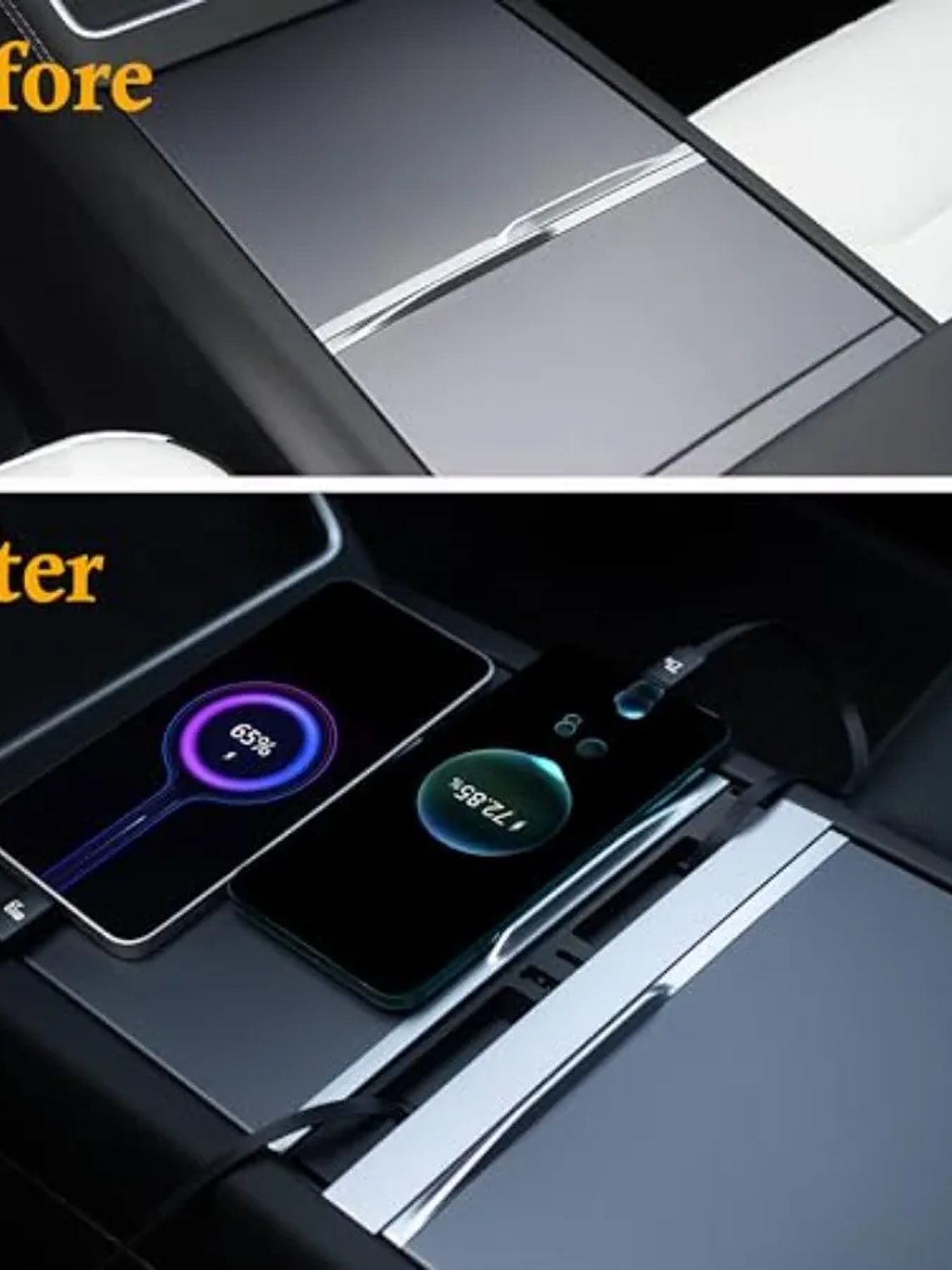 USB Hub Charger for Tesla Center Console with Fast Charging 6