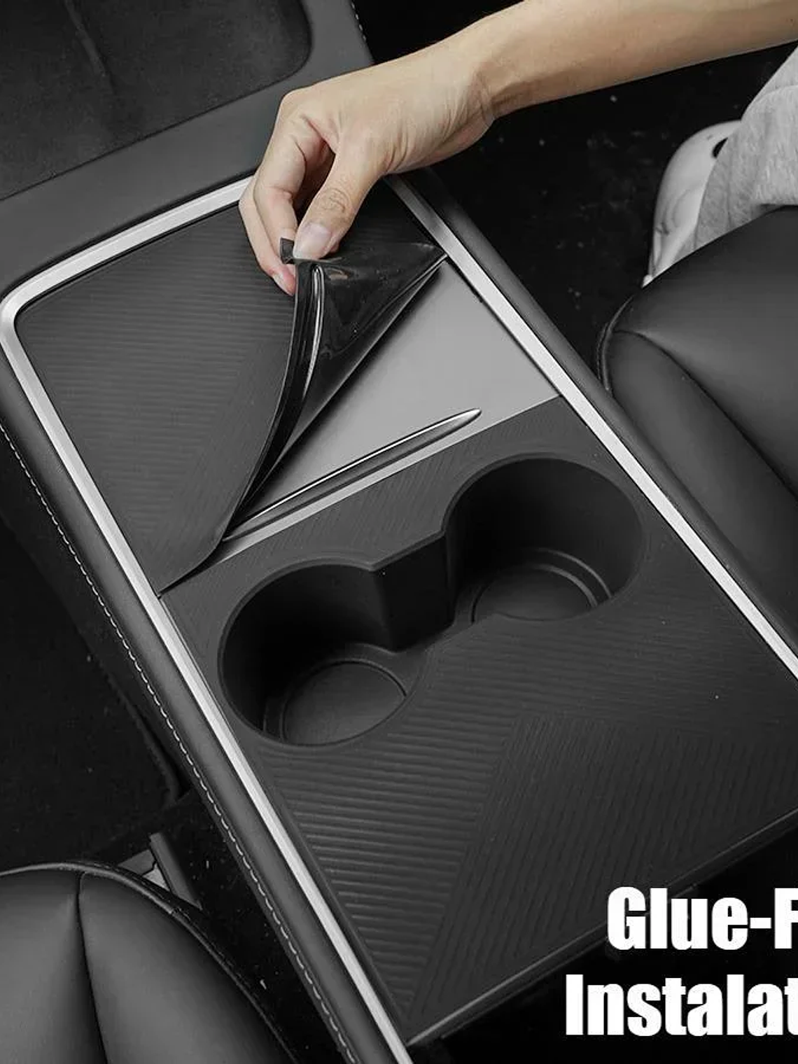 Center Console Silicone Wrap Kit with Car Cup Holder for Tesla 2
