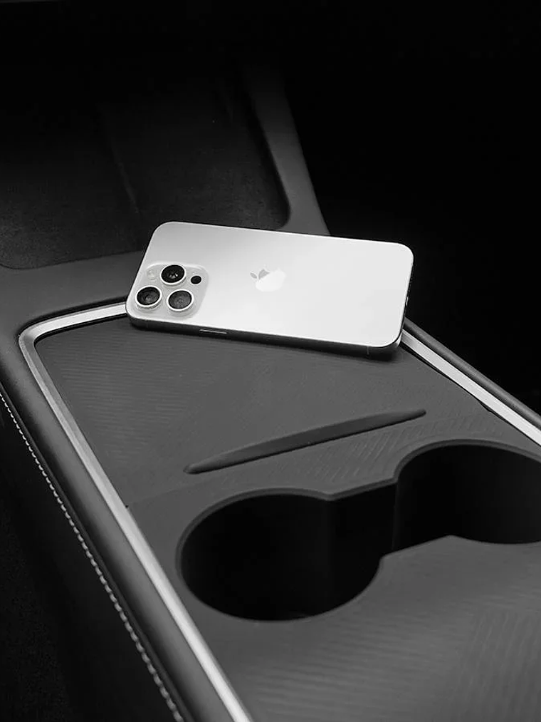 Center Console Silicone Wrap Kit with Car Cup Holder for Tesla 5