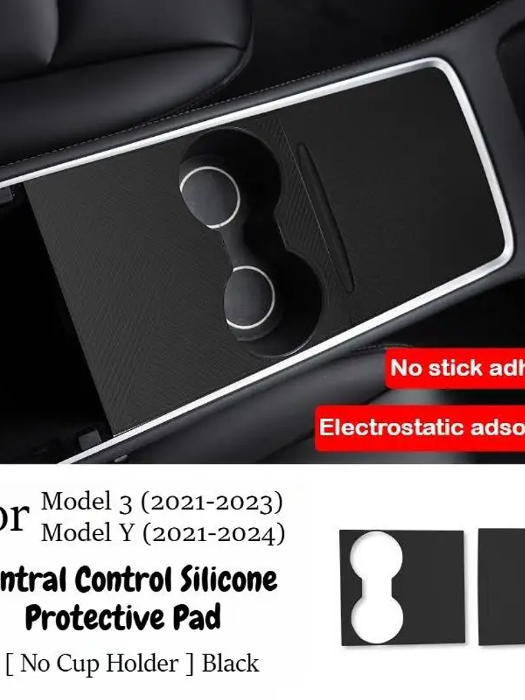 Center Console Silicone Wrap Kit with Car Cup Holder for Tesla 7
