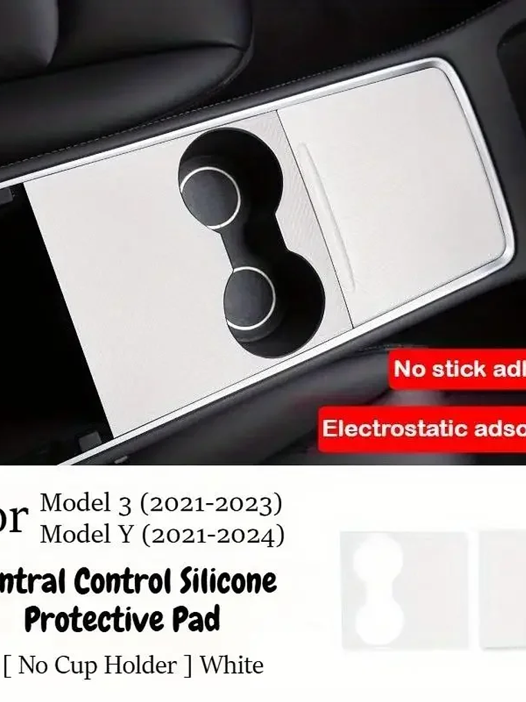 Center Console Silicone Wrap Kit with Car Cup Holder for Tesla 8