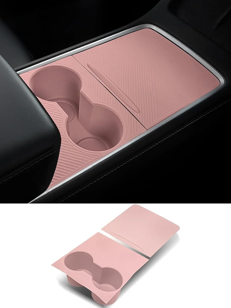 Center Console Silicone Wrap Kit with Car Cup Holder for Tesla 10