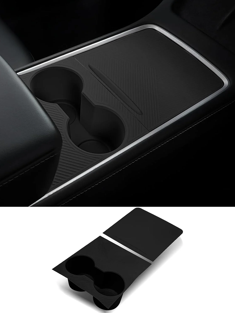 Center Console Silicone Wrap Kit with Car Cup Holder for Tesla 12
