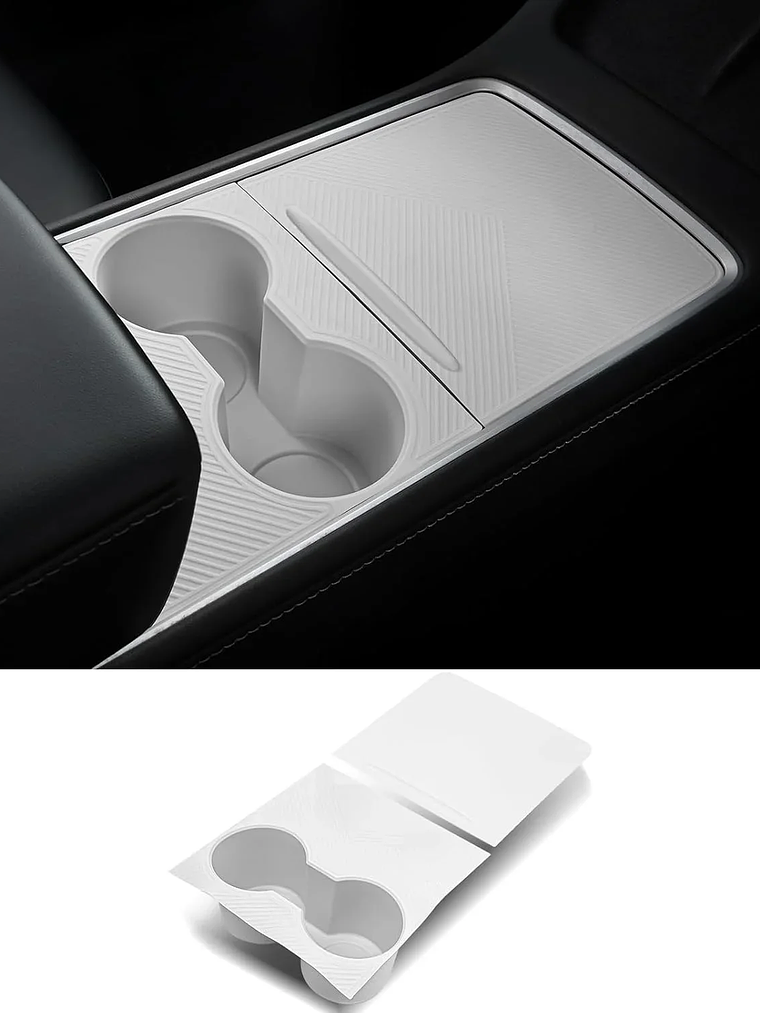 Center Console Silicone Wrap Kit with Car Cup Holder for Tesla 13