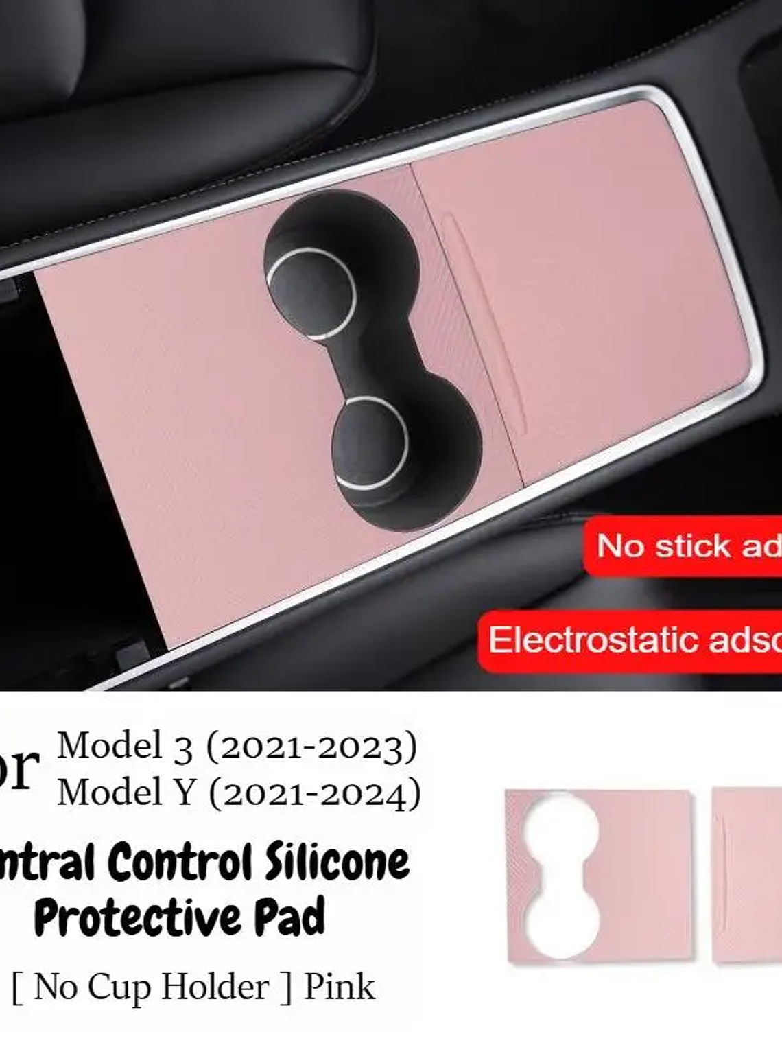 Center Console Silicone Wrap Kit with Car Cup Holder for Tesla 14