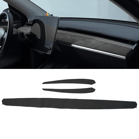 Interior Door Panel Molding Trim Soft Suede for Tesla