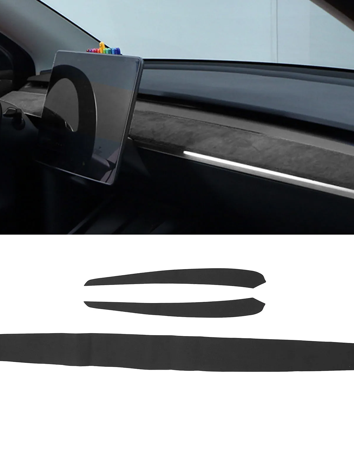Interior Door Panel Molding Trim Soft Suede for Tesla 1