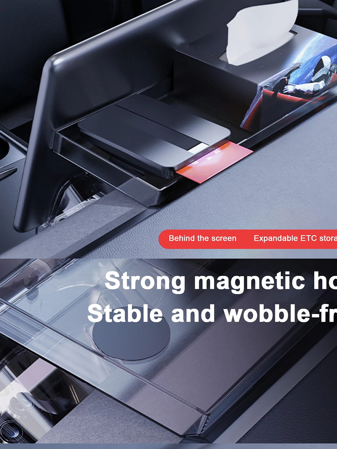Magnetic Center Console Organizer Tray for Tesla  15