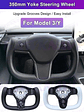Yoke Steering Wheel for Tesla Model 3 Model Y 2017-2023  - thumbnail 9