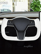 Full Leather Heated Yoke Steering Wheel for Tesla - thumbnail 2