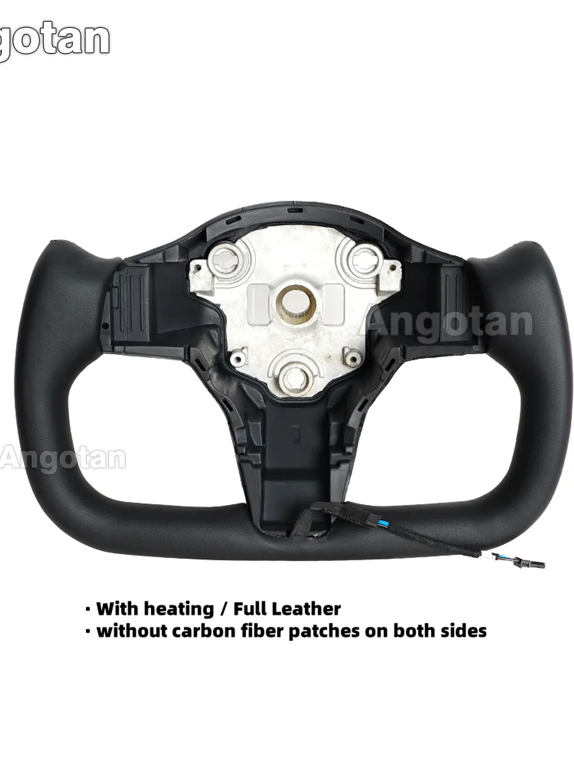 Full Leather Heated Yoke Steering Wheel for Tesla 4