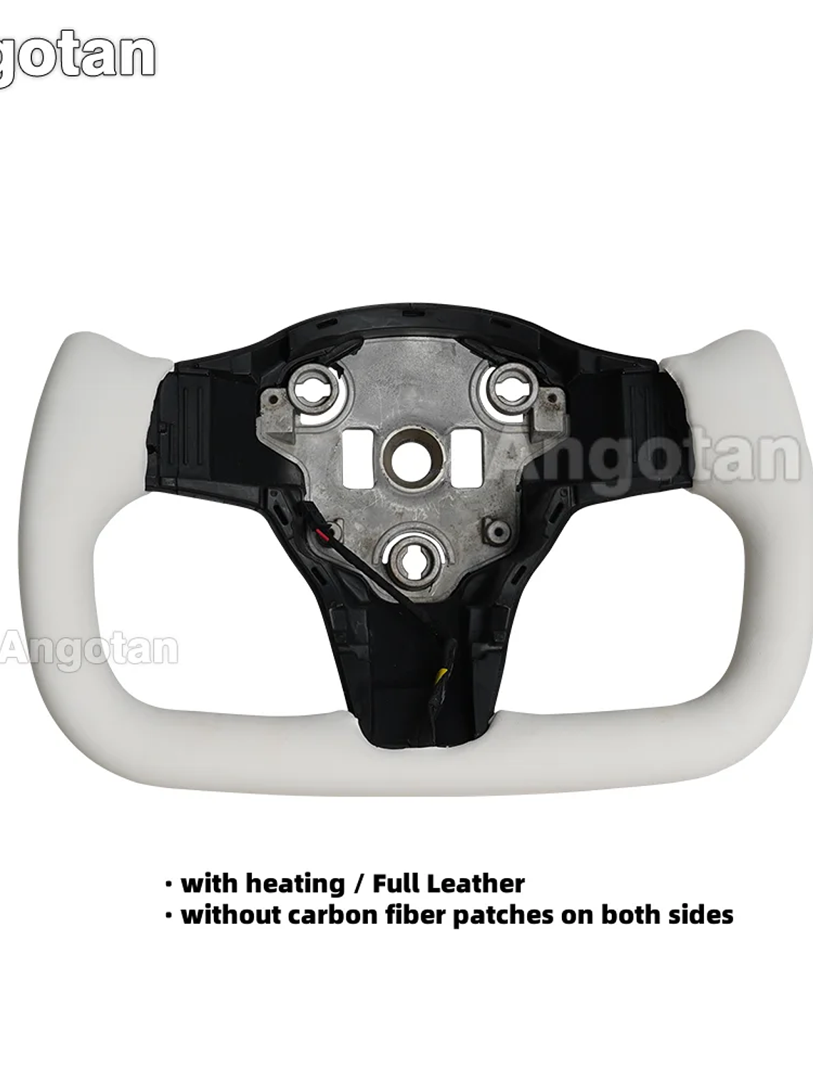 Full Leather Heated Yoke Steering Wheel for Tesla 5