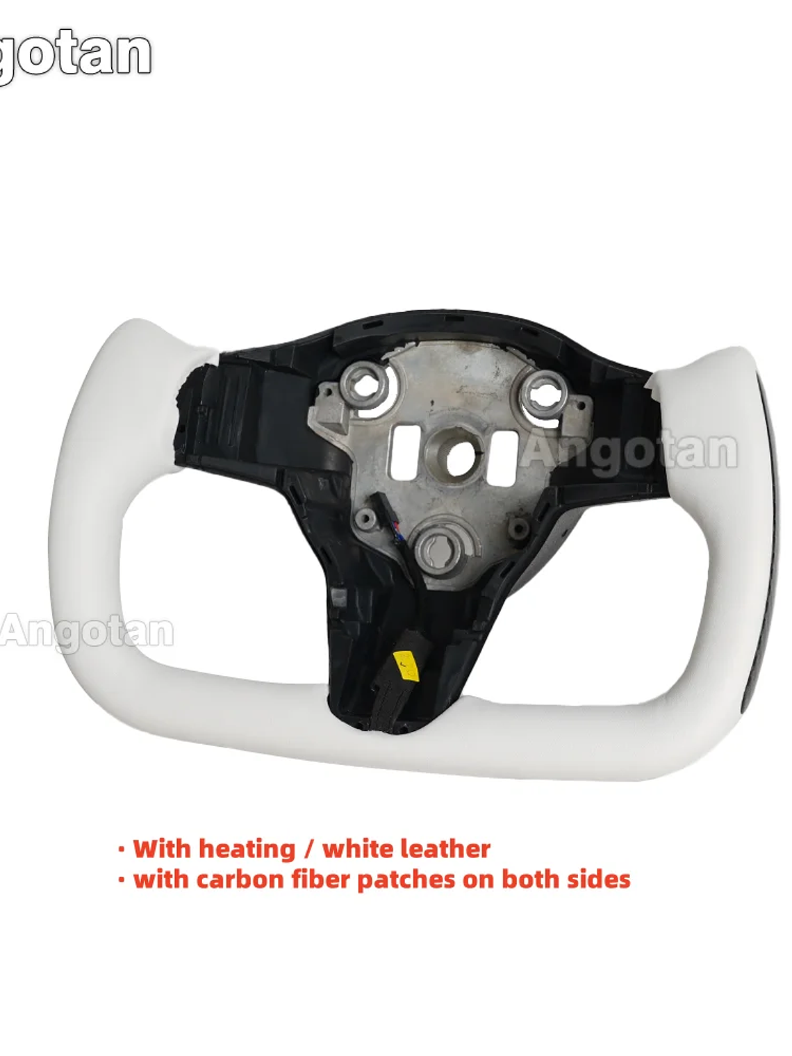 Full Leather Heated Yoke Steering Wheel for Tesla 7