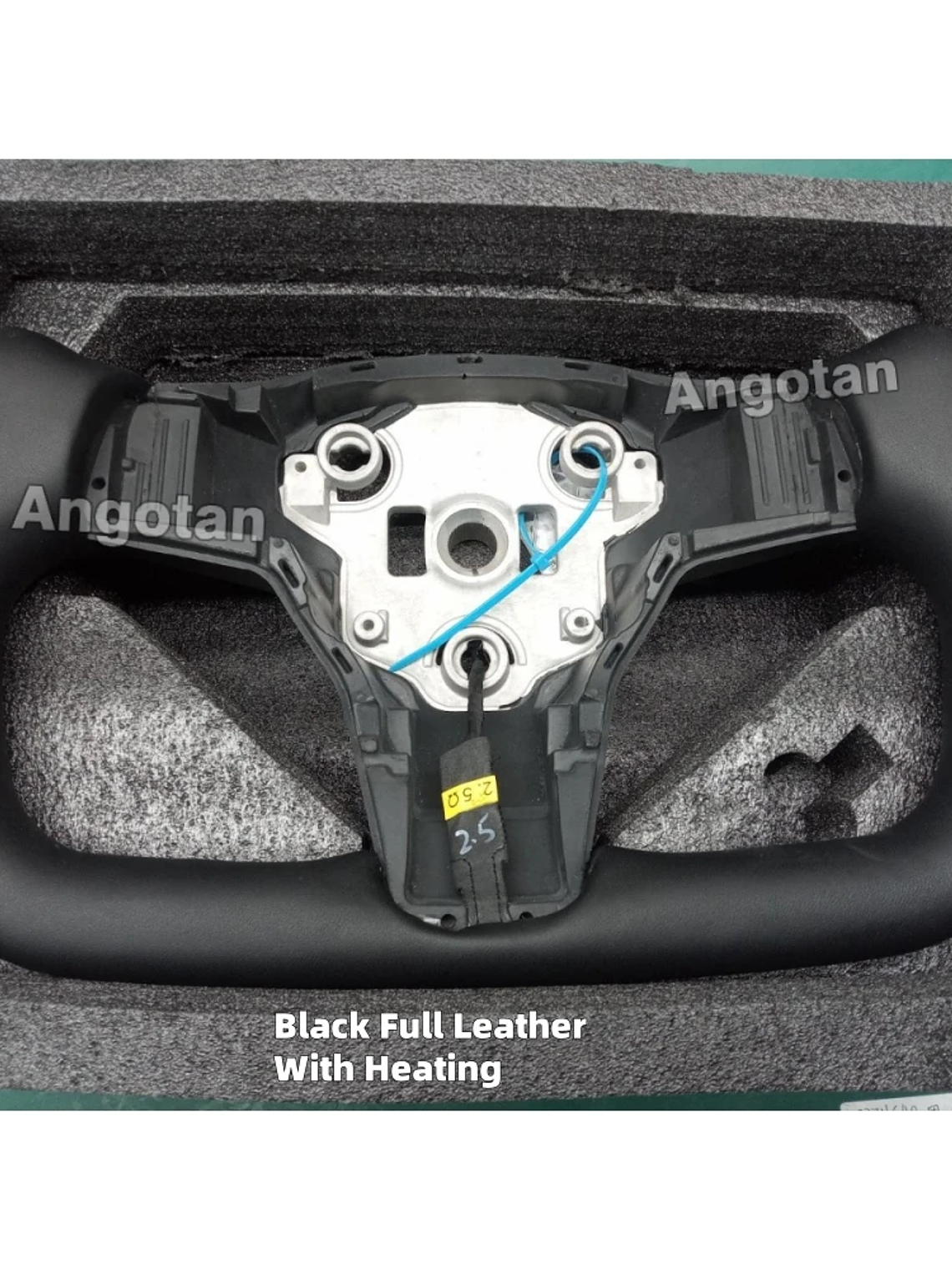 Full Leather Heated Yoke Steering Wheel for Tesla 9