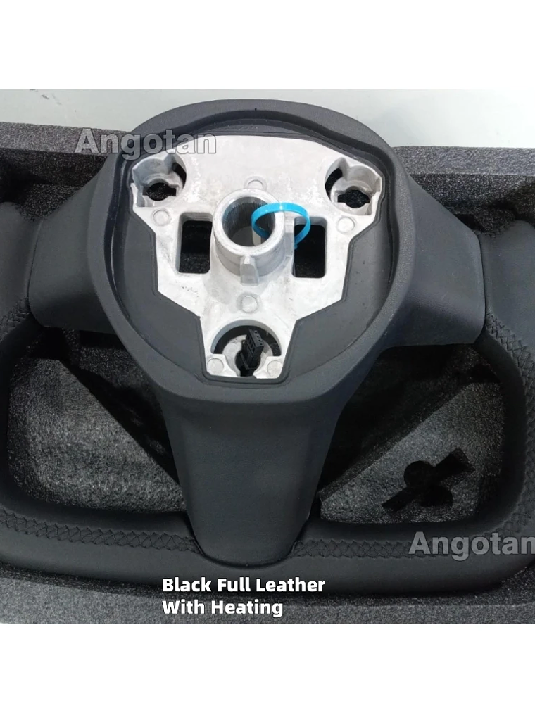 Full Leather Heated Yoke Steering Wheel for Tesla 10