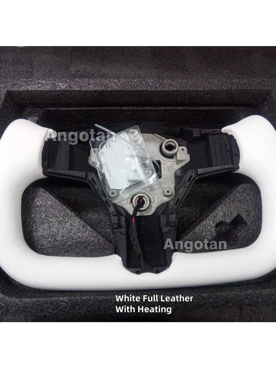Full Leather Heated Yoke Steering Wheel for Tesla 14