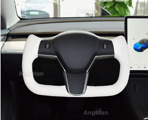 Full Leather Heated Yoke Steering Wheel for Tesla