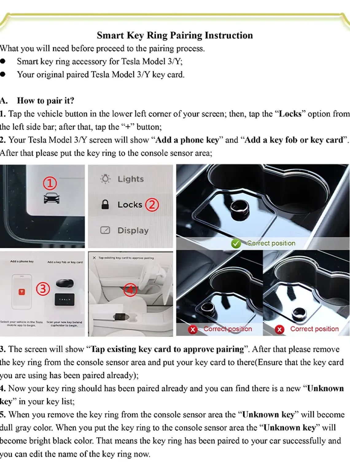 Tesla Model 3 / Y smart key ring 19