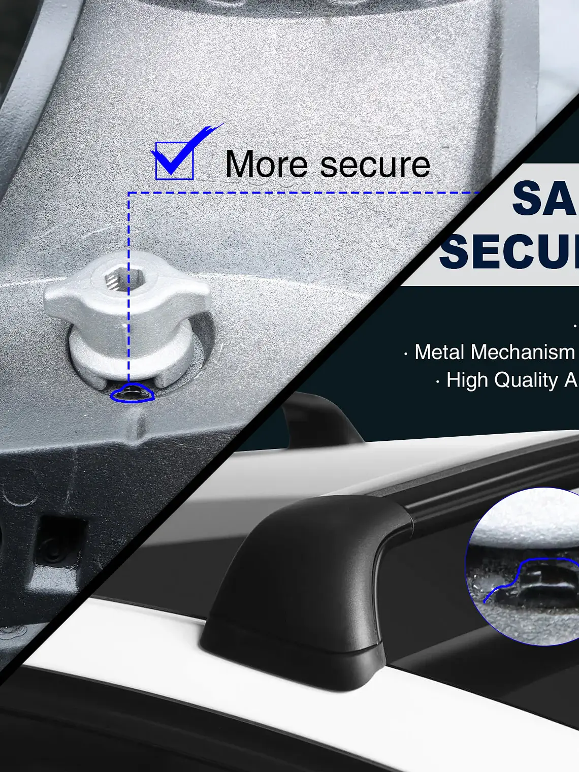 2PCS New Lockable Cross Bars for Tesla Model Y 2020-2024 3