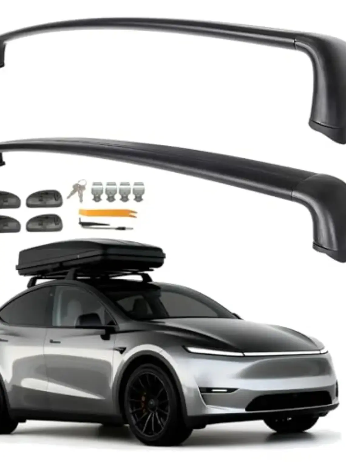 Matte Black Roof Rack Cross Bars for Tesla Model Y 2020-2026 Juniper 1