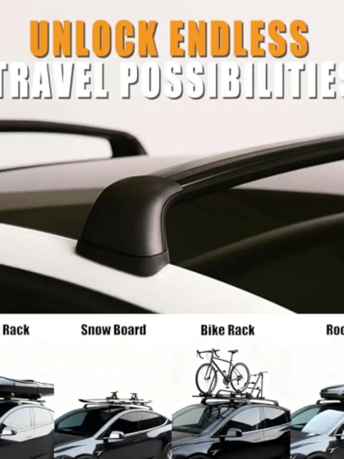 Matte Black Roof Rack Cross Bars for Tesla Model Y 2020-2026 Juniper 5