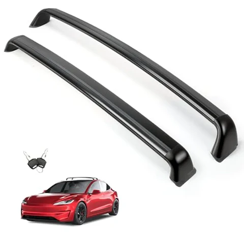 2PCS Cross Bar Roof Racks for 2019-2025 Tesla Model 3 Black