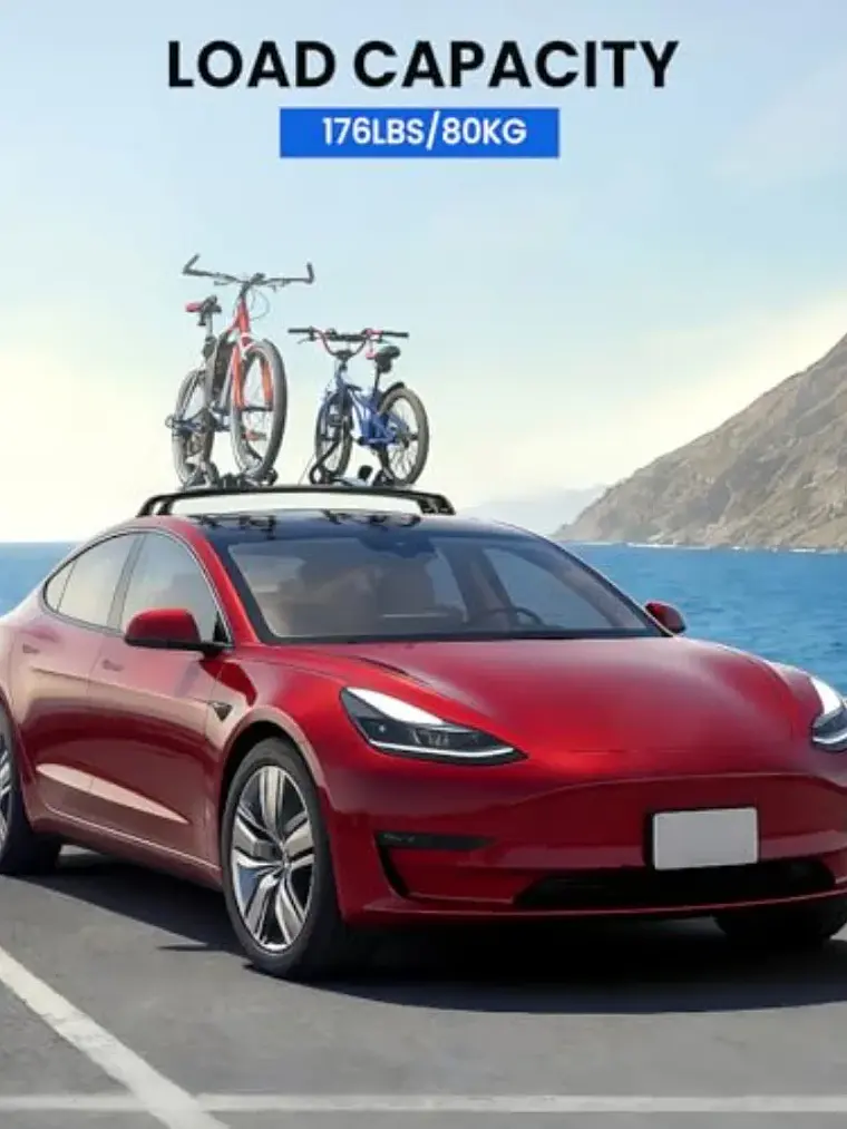 2PCS Cross Bar Roof Racks for 2019-2025 Tesla Model 3 Black 3