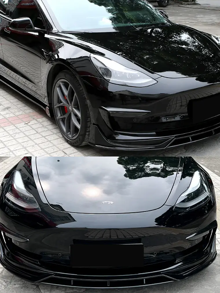Whole Front Bumper Splitter FOR TESLA MODEL 3  2