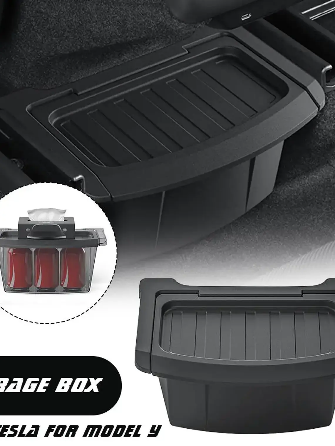TPE Rear Seat Storage Box for Tesla MODEL Y Juniper Launch 13
